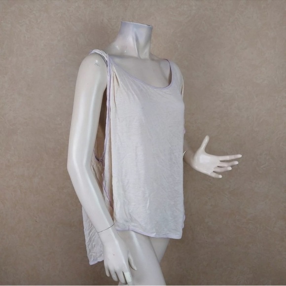 X SMALL We the Free Pluto t-shirt cream asymmetrical linen - Picture 6 of 11